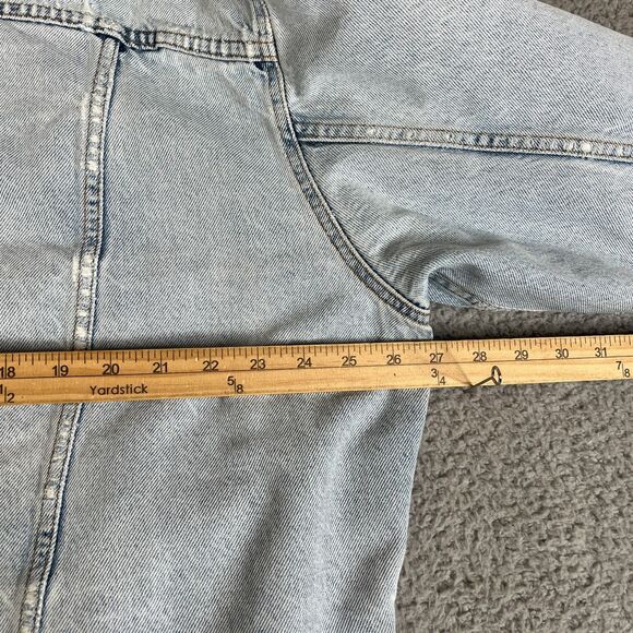 VTG Levi’s Flannel Lined Denim Trucker Jacket Mens L Blue Distressed Grunge Y2K - Picture 13 of 15